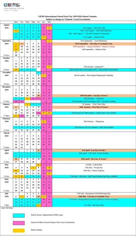 List of national and regional public holidays of malaysia in 2020. 2020 International School Holidays Malaysia | Calendar ...