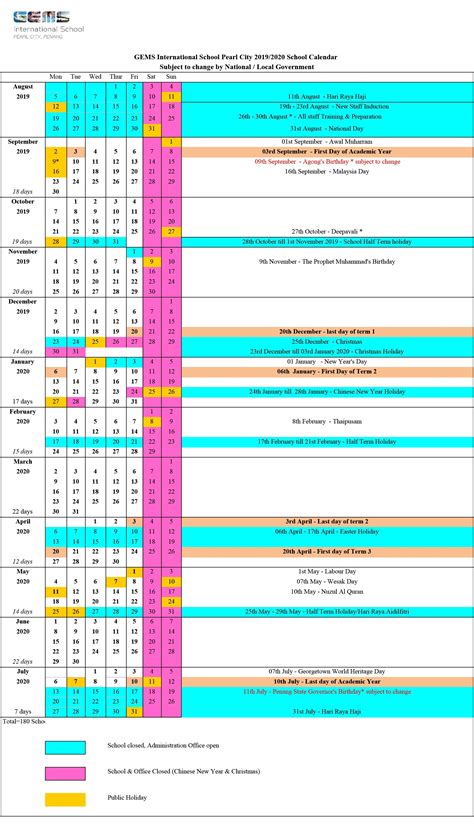 These dates may be modified as official changes are announced, so please check back regularly for updates. 2020 International School Holidays Malaysia | Calendar ...