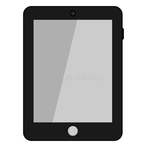 Black Tablet Blank Screen On White Background Stock Vector