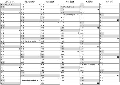 Janvier 2021, février 2021, mars 2021, avril 2021, mai 2021, juin 2021 . Calendrier 2021 avec jours fériés en Canada et numéro des ...