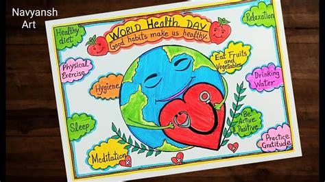 World Health Day Poster Drawinghealth Day Drawing Ideahealth Is