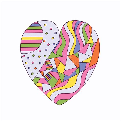 Geometric Heart Stock Vector Illustration Of Childish 34864794