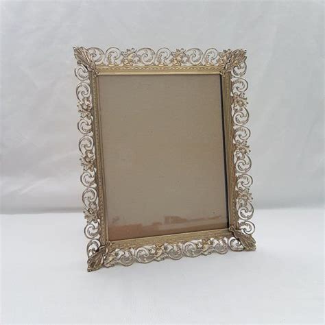 8 X 10 Gold Tone Metal Picture Frame Ornate Etsy Canada Metal