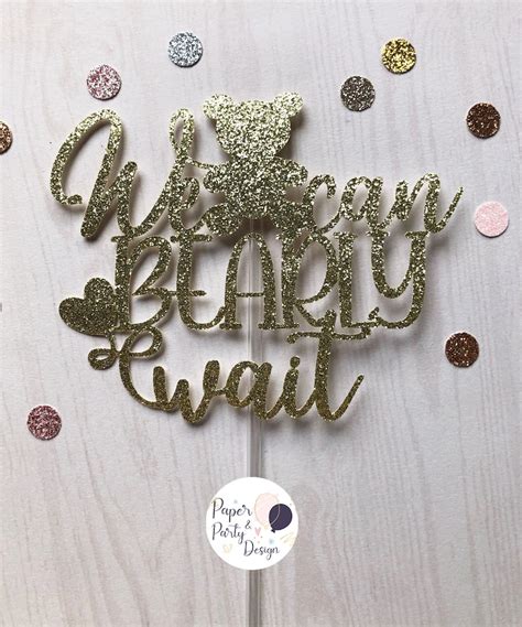 We Can Bearly Wait Cake Topper Svg Svg Cut File Digital Cut Etsy