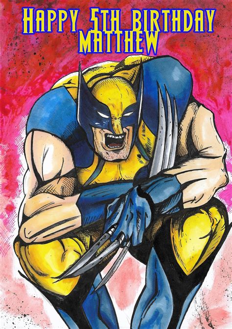 Wolverine Birthday Card Etsy