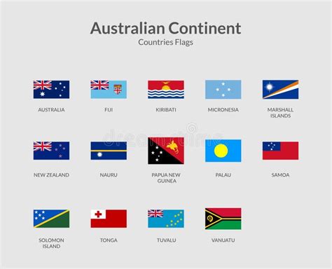 australian continent countries flag icons collection stock vector illustration of palau