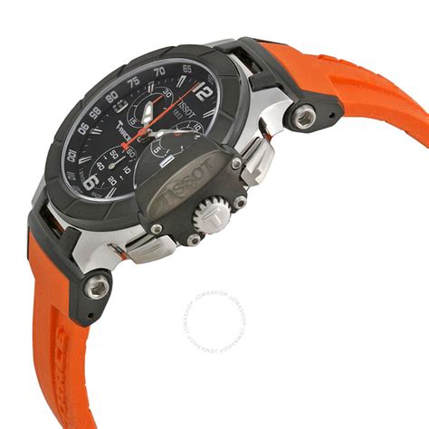 tissot t race chronograph orange silicone ladies watch t0482172705700 t race t sport