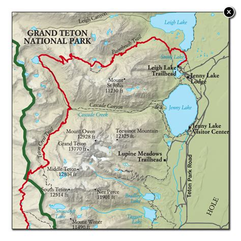 Best Grand Teton National Park Hike, Trail Map -- National Geographic | Grand teton national ...
