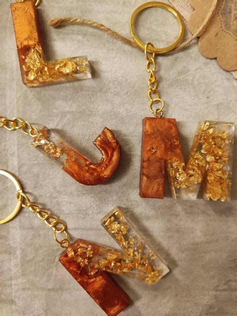 Keychain Letters Resin Art Epoxy Resin Individual Etsy