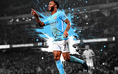 Raheem shaquille sterling (born 8 december 1994) is an english professional footballer who plays as a winger and attacking midfielder for premier league club manchester city and the england national. Download wallpapers Raheem Sterling, 4k, Manchester City ...