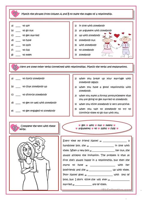 A collection of english esl worksheets for home learning, online practice, distance learning and english classes to teach about relationships this worksheet contains 18 conversation cards and a matching exercise. RELATIONSHIPS worksheet - Free ESL printable worksheets ...