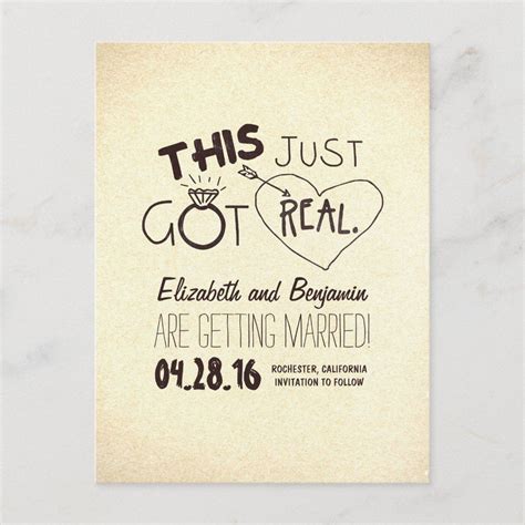 Fun And Cute Save The Date This Just Got Real Announcement Postcard