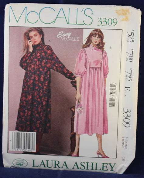 Laura Ashley Sewing Pattern For A Womans Dress In Size 16 Mccalls