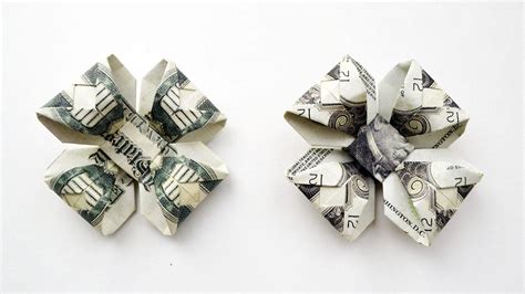 Easy Amazing Money Flower Origami Out Of Two Dollar Bills Tutorial Diy