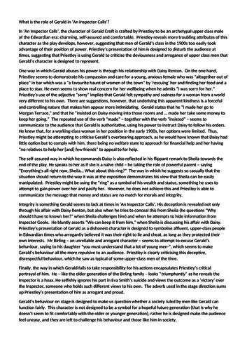 Learn how we are tackling the most common barriers students face when attempting to answer question 4 in paper 2. An Inspector Calls Exam Response Gerald AQA English ...