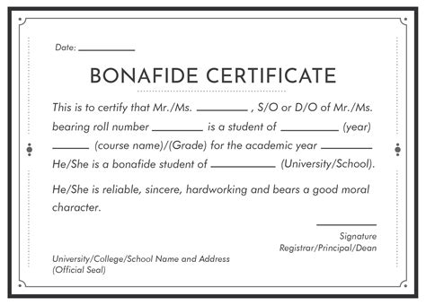 Bonafide Certificate Format Samples And Templates Leverage Edu