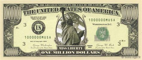 1000000 Dollars États Unis DamÉrique 2003 B501240 Billets