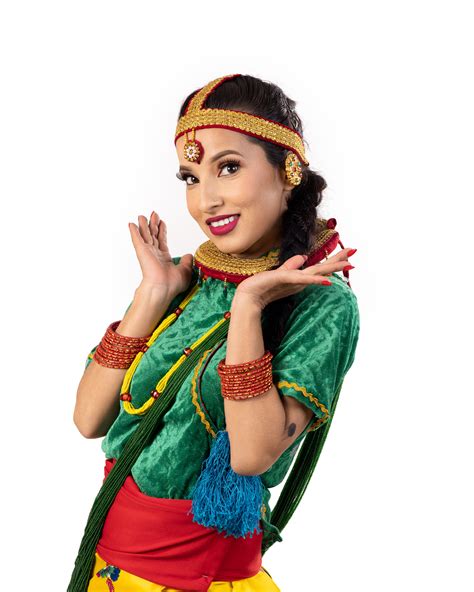 nepali girl in traditional gunyo choli and fulbutte sari photos nepal