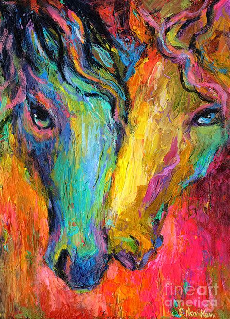 Vibrant Impressionistic Horses Painting Painting By