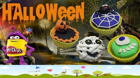 Trick or Treat Little Spooky Halloween music, Play Doh cup cakes