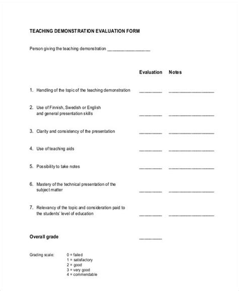 Free Sample Lecture Evaluation Forms In Ms Word Pdf Vrogue Co