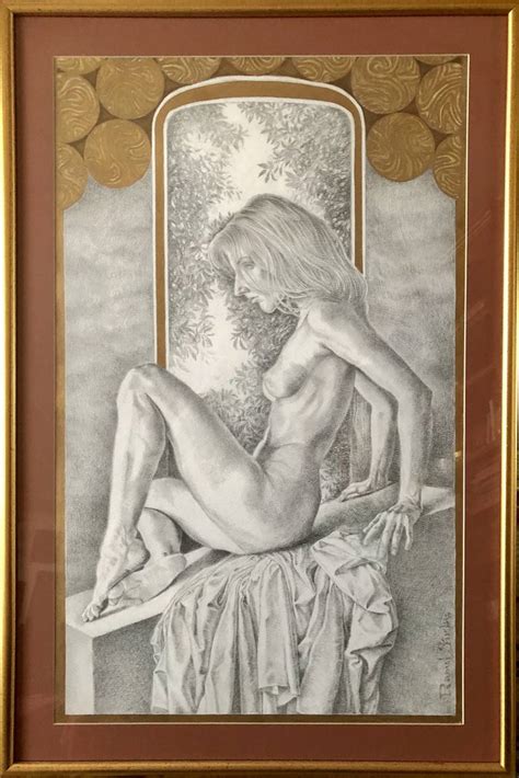 Nude Study With Art Nouveau Decorations Drawing By Raoul Sirbu My XXX
