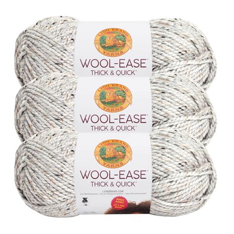 Lion Brand Yarn Wool Ease Thick And Quick Bonus Bundle Grey Marble