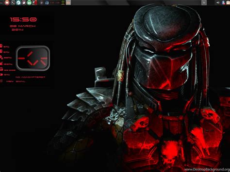 The Red Predator With Conky By Speedracker On Deviantart Desktop Background