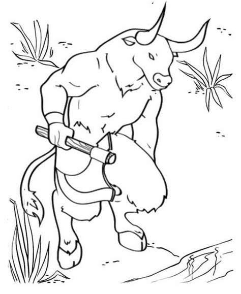 Does your kid love bright & colorful marine creatures. New Minotaur Mythical Creature Coloring Page