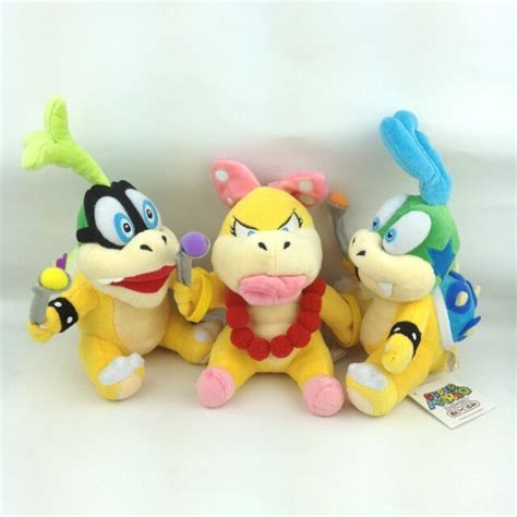 3x Super Mario Bros Koopalings Larry Iggy Wendy O Koopa Plush Toy Soft
