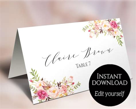 Free Template For Place Cards 6 Per Sheet Professional Sample Template