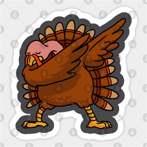 dabbing turkey thanksgiving shirt funny turkey dab t shirt christmas sticker teepublic