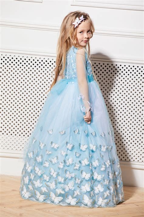 Sky Blue Flower Girl Dress Junior Bridesmaid Dress Tulle Etsy