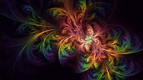 Fractal Colorful Tangled Glow Abstraction 4k Hd Wallpaper