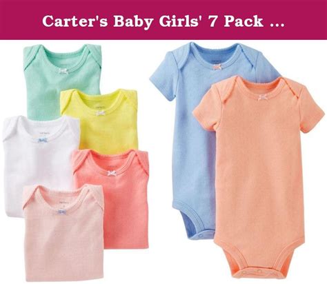 Carters Baby Girls 7 Pack Bodysuits Baby Multi Print Solids