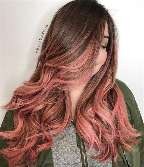 40 Ideas Of Pink Highlights For Major Inspiration Peach Hair