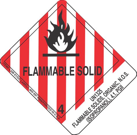 Un Flammable Solids Organic N O S Isopropanol Pgii