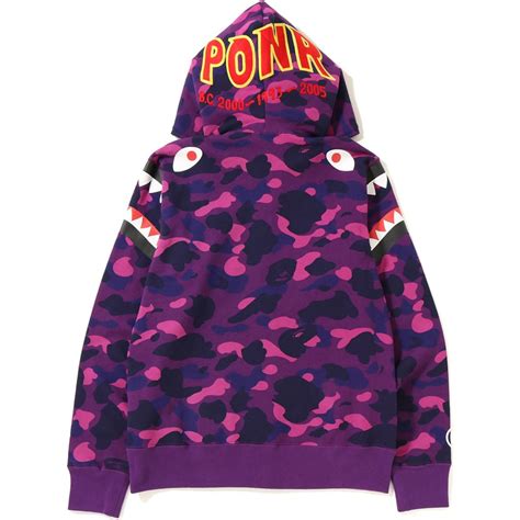 Bape 1st camo full zip hoodie. Pre-owned Bape Color Camo Double Shark Full Zip Hoodie ...