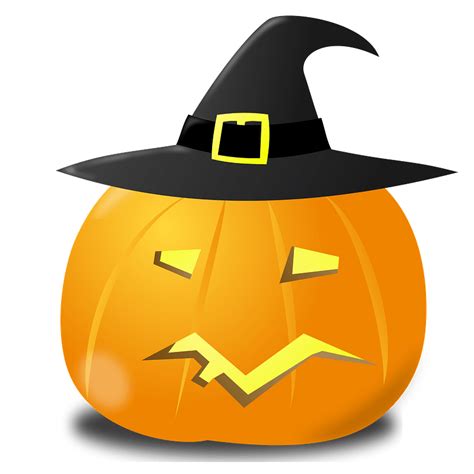 Jack O Lantern With Witchs Hat Clipart Free Download Transparent