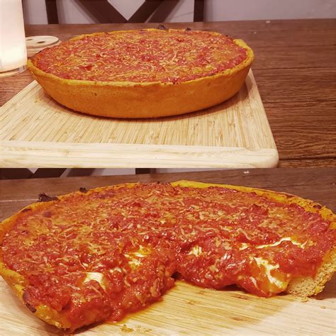 Homemade Deep Dish Pizza With Italian Sausage And Pepperoni Rfood