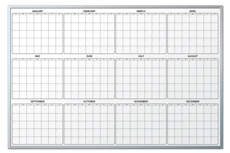 Calendar 12 Month Whiteboard Erasable White Boards