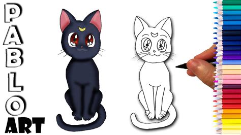 How To Draw Luna The Cat From Sailor Moon Learn To Draw Step By Step