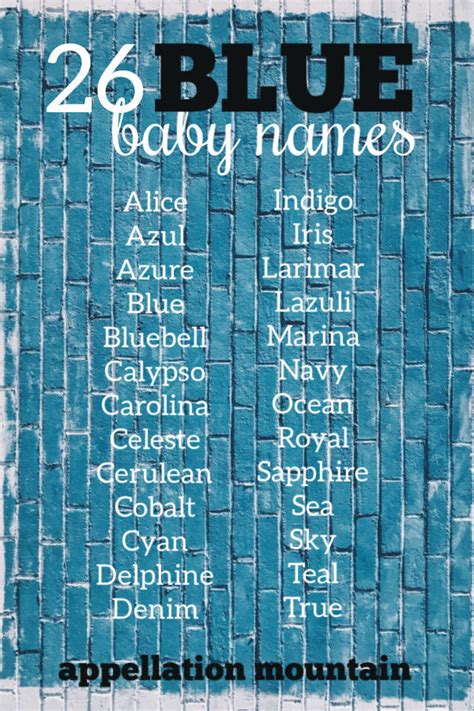 26 True Blue Baby Names Appellation Mountain British Baby Names
