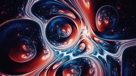 Wallpaper Abstract Space Drops Fiction Fractal Artworks 1920x1080