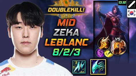 Leblanc Mid Build Zeka Night Harvester Fleet Footwork Lol Kr Challenger Patch Youtube