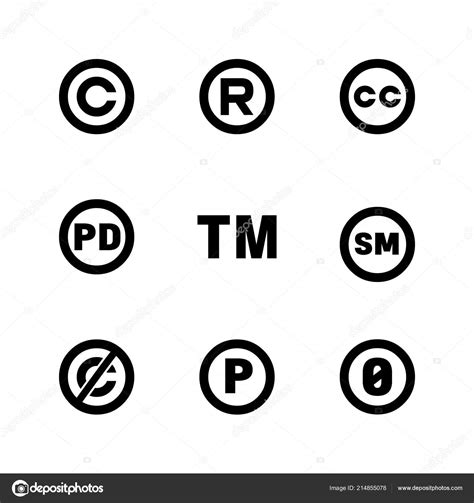 Intellectual Property Icons Copyright Creative Commons Trademark Public