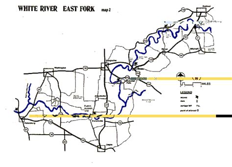 Map To East Fork Public Access Boat Launch Point On White River In Indiana
