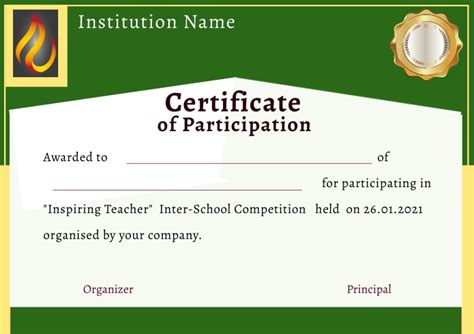Modèle Certificat De Participation Postermywall