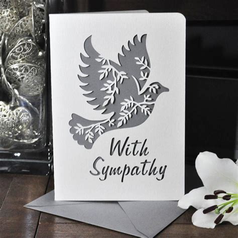 With Sympathy Dove Papercut Card By Love Poppet Sympathy Cards