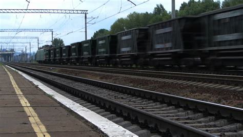 Freight Train Passing By Time Stock Footage Video 100 Royalty Free